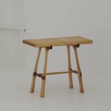 Contemporary handcrafted stool / end table in solid ash and oak wood