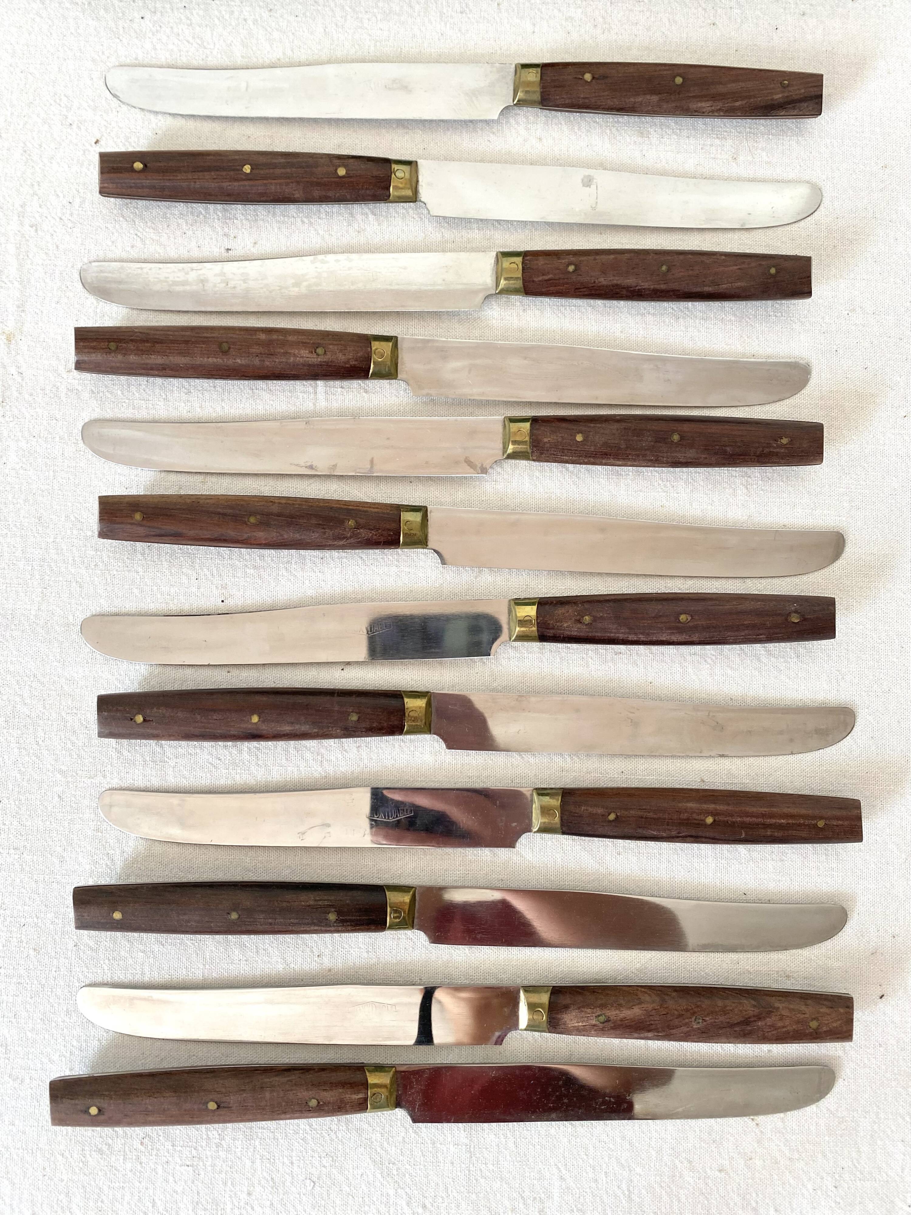 Vintage stainless steel and wood knives