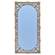 Hollywood Regency Wall Mirror in Brass, Neoclassical Style, 1950s