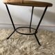 Table basse vintage, tripode en rotin