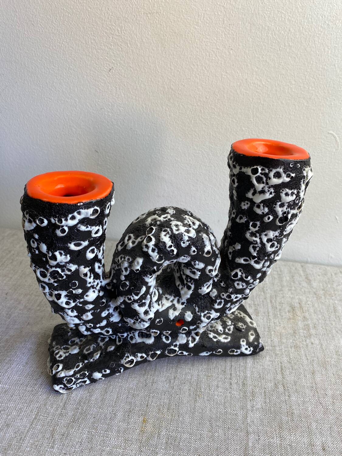 Vallauris fat lava ceramic candle holder