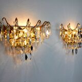 Paire d'applique Regency, cristaux taillés, Espagne, 1980