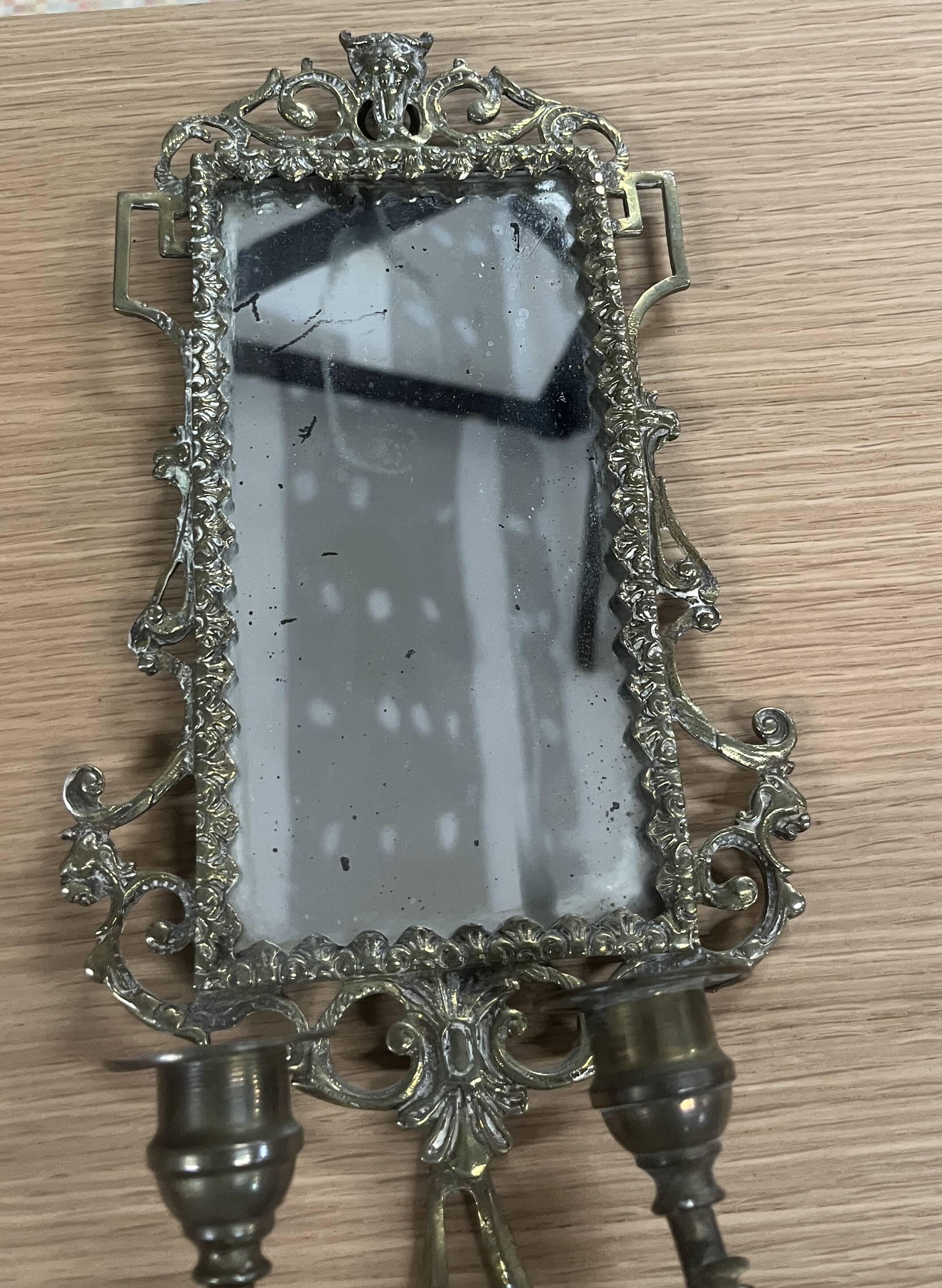 Napoleon III wall mirror with 2 bronze holders