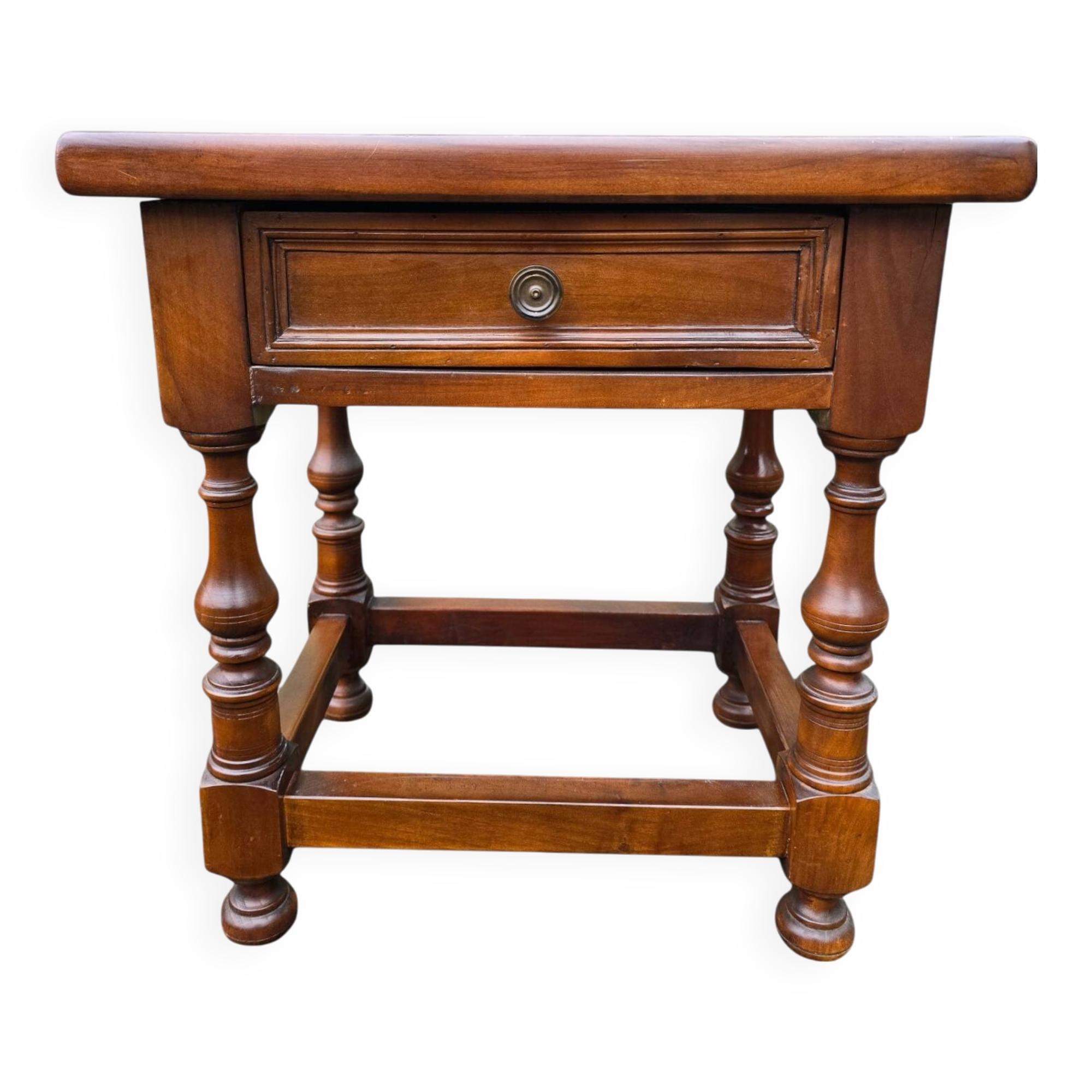 Vintage dark wood bedside table
