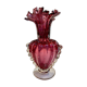 Murano glass vase, tinted and bubbled.