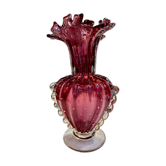 Murano glass vase, tinted and bubbled.