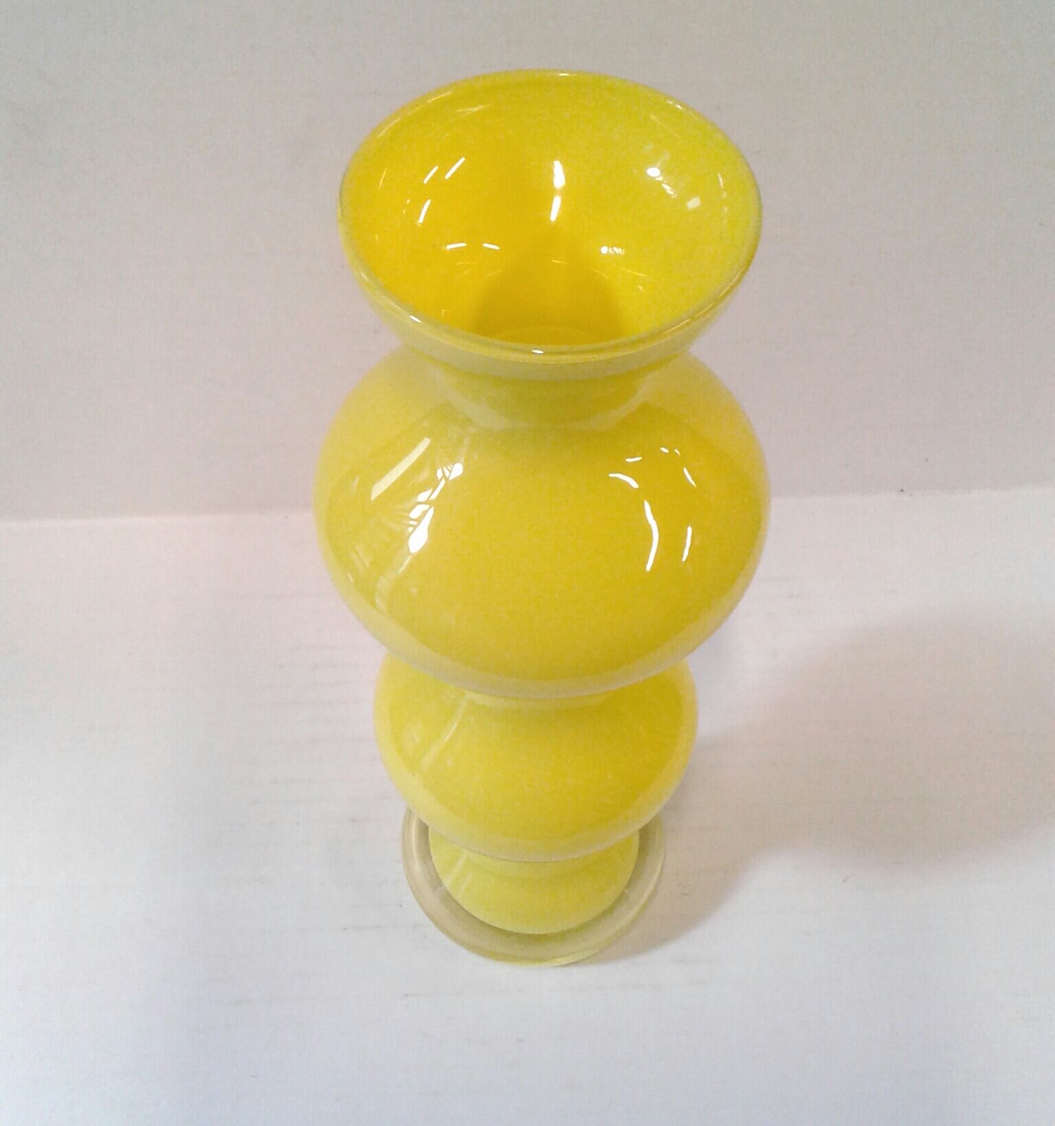 Yellow glass vase