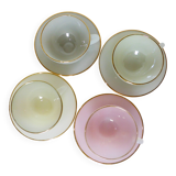 4 tasses et sous tasses harlequin vintage en arcopal 221043