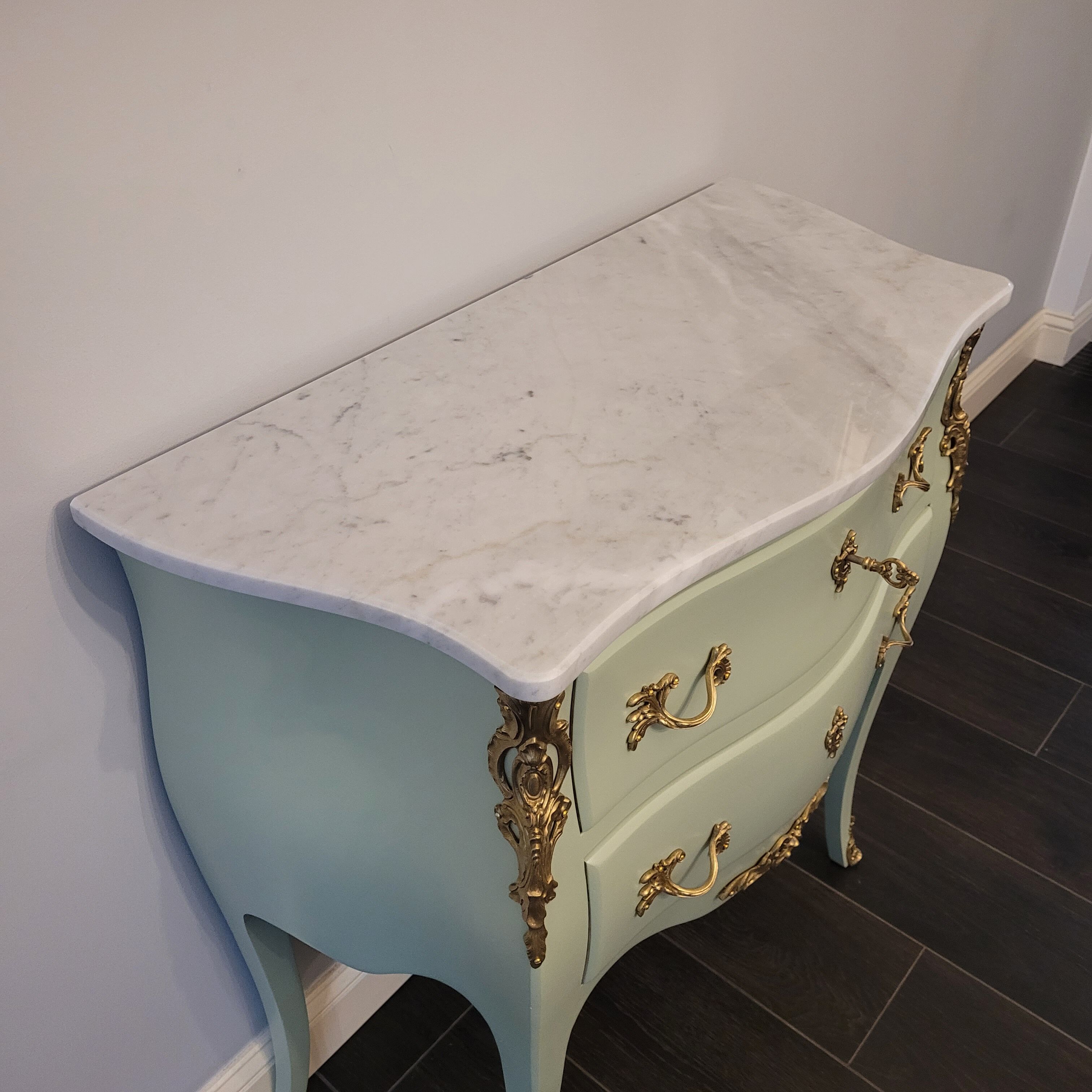 Louis XV style chest of drawers, curved with 2 drawers