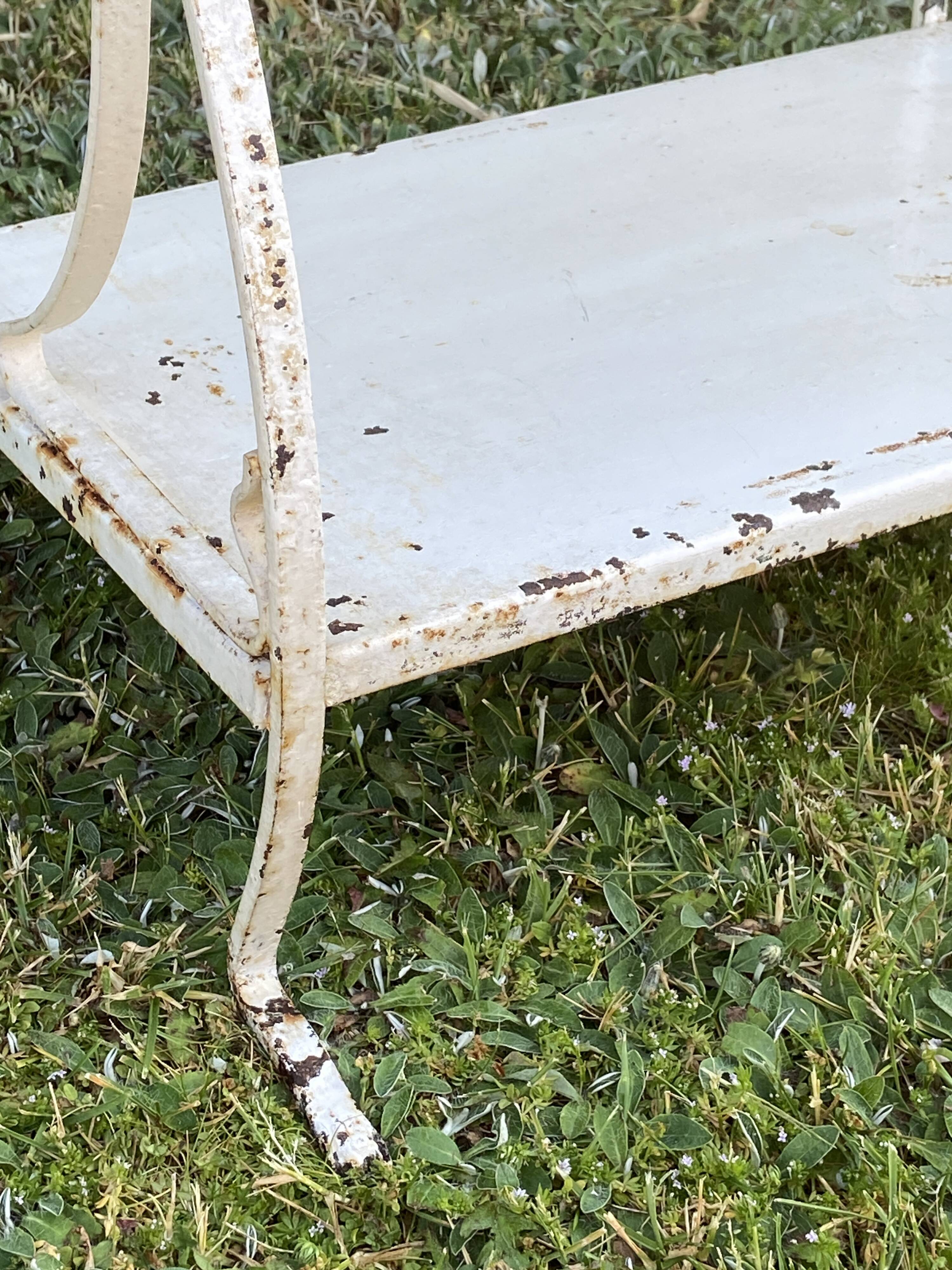 Antique metal dressing table console France shabby chic 1920