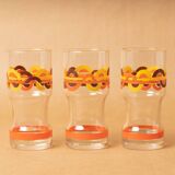 7 glasses orangeade orange pattern circles silkscreen prints vintage 1970