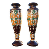 pair of old vases with art deco motifs