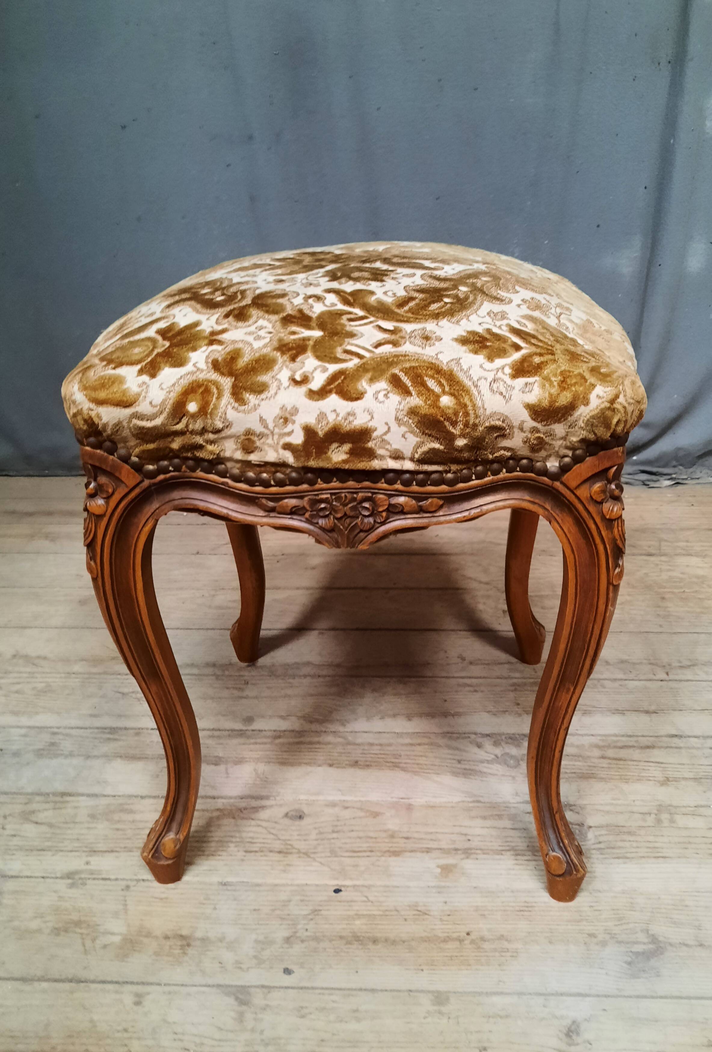 Louis XV style upholstered stool