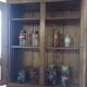 Showcase library with two sections in solid oak.