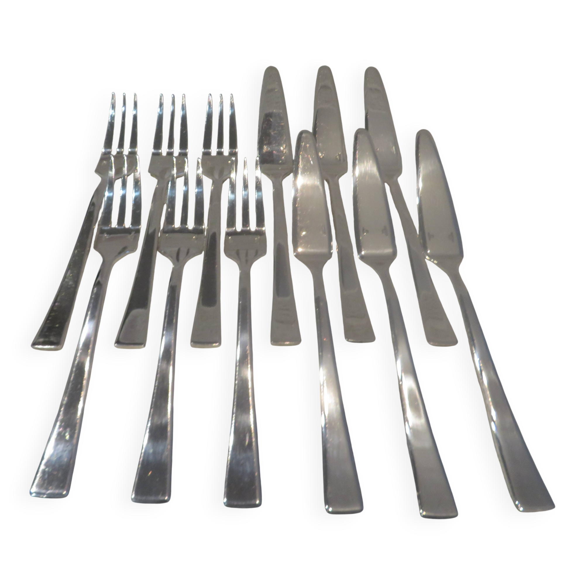 6 fish cutlery sets 12p silver plated metal goldsmith Christofle Concorde