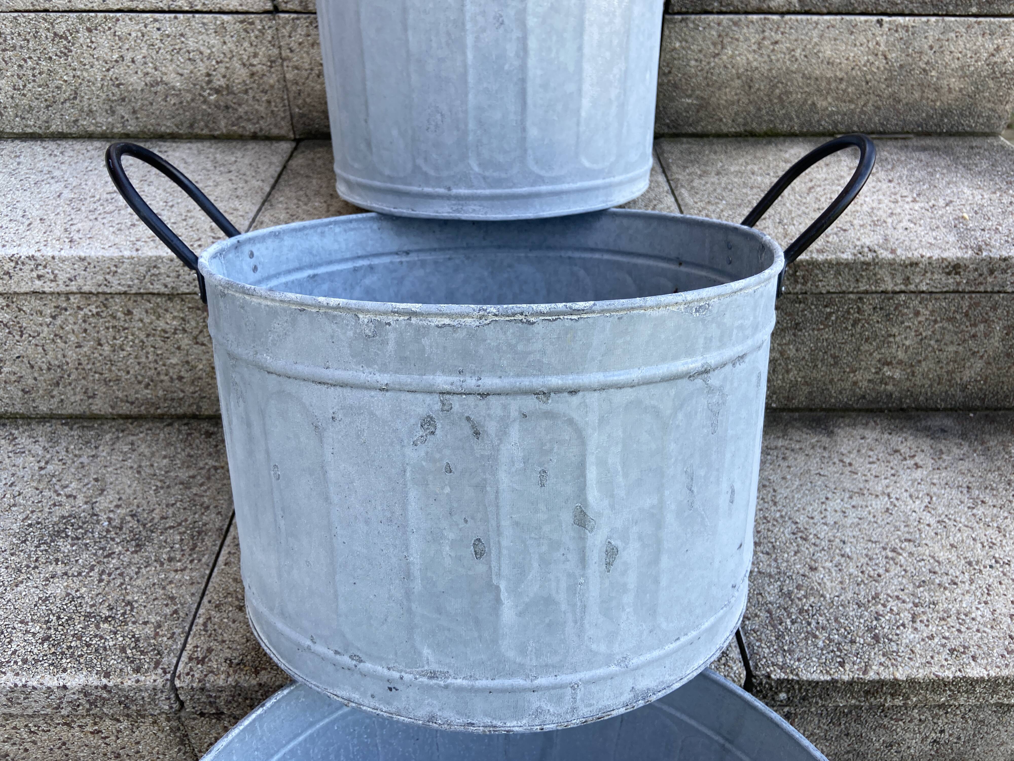 Set of 3 zinc basins