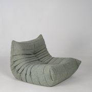Togo set of armchair and pouf in melange tweed