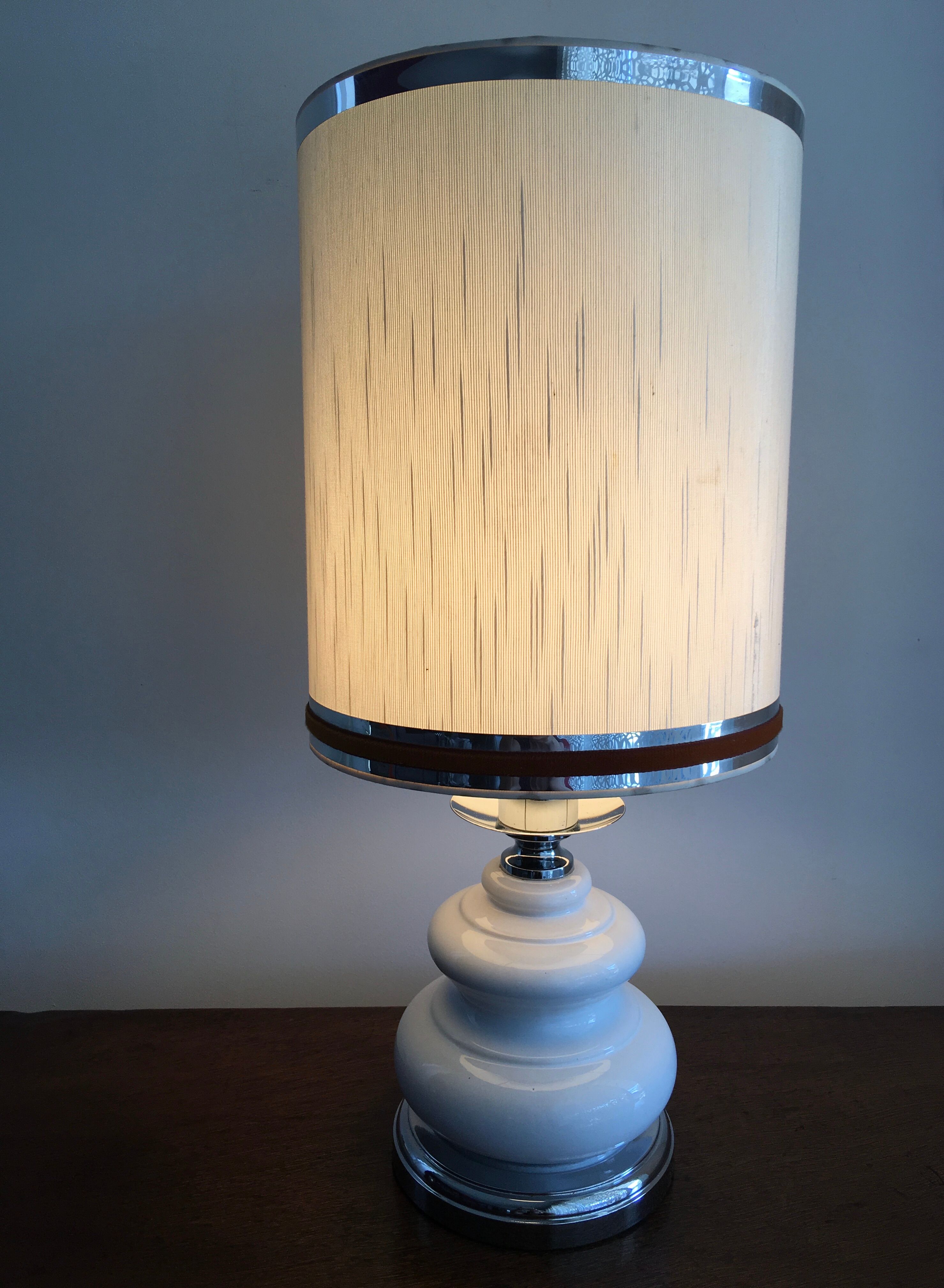 Chrome ceramic lamp 1970