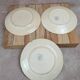 Set of 3 antique flat plates made of ironstone from the Debray Establishments, Clichy service.