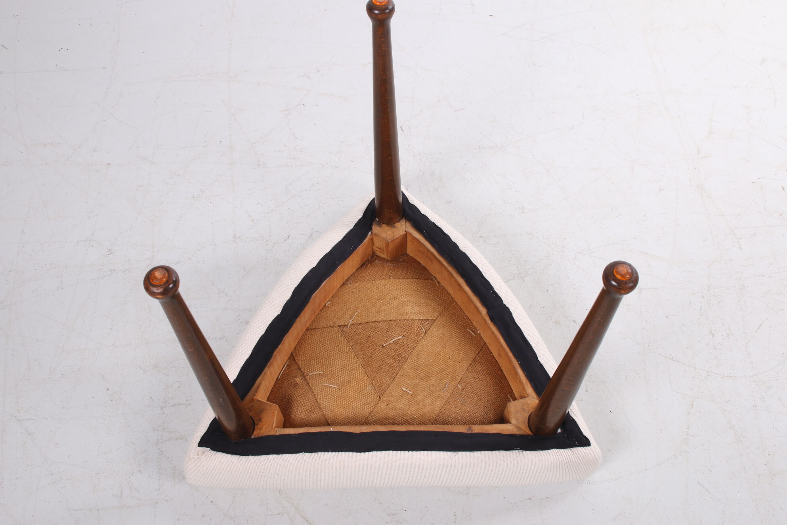 Scandinavian hocker reupholstered design 1960s