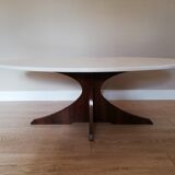Marble and teak coffee table 60s
