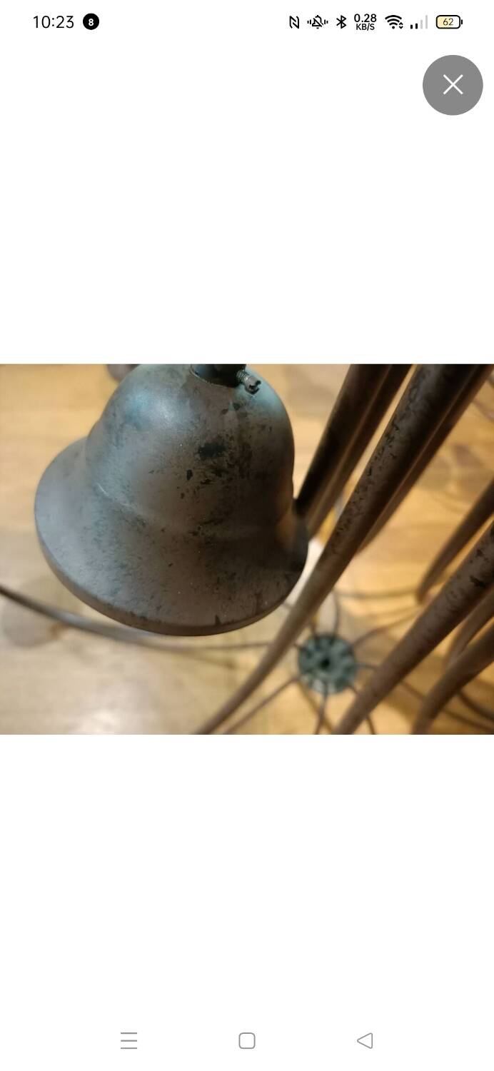 Brown metal chandelier