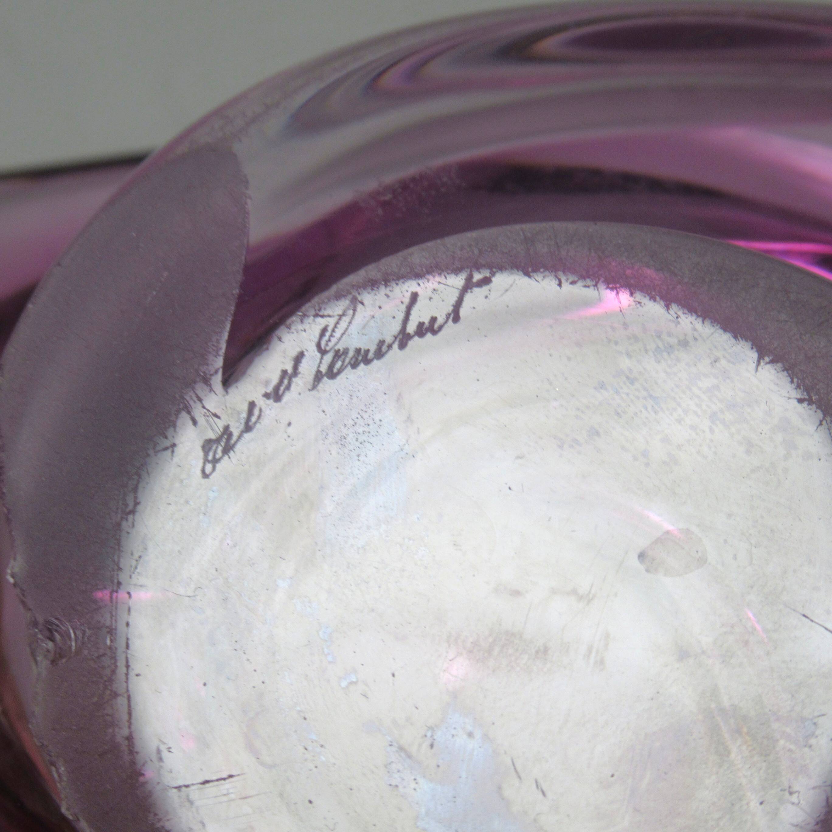 Pink glass vide poche Val St Lambert 1960s