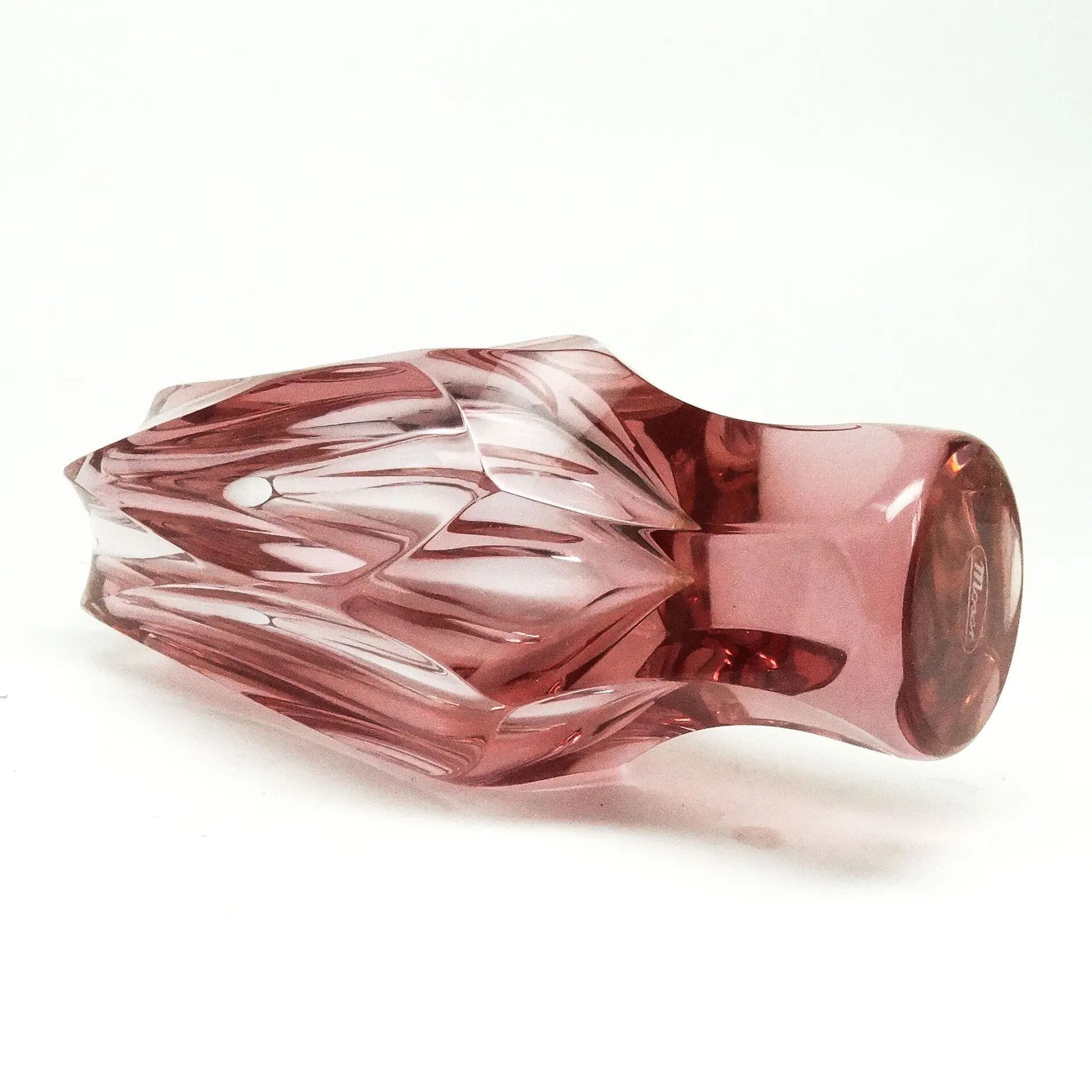 Art Deco vase, crystal, designed by J. Hoffmann, Moser, Czechoslovakia, 1950s
