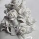 Vase décoratif de style baroque en porcelaine blanche émaillée, 26 cm