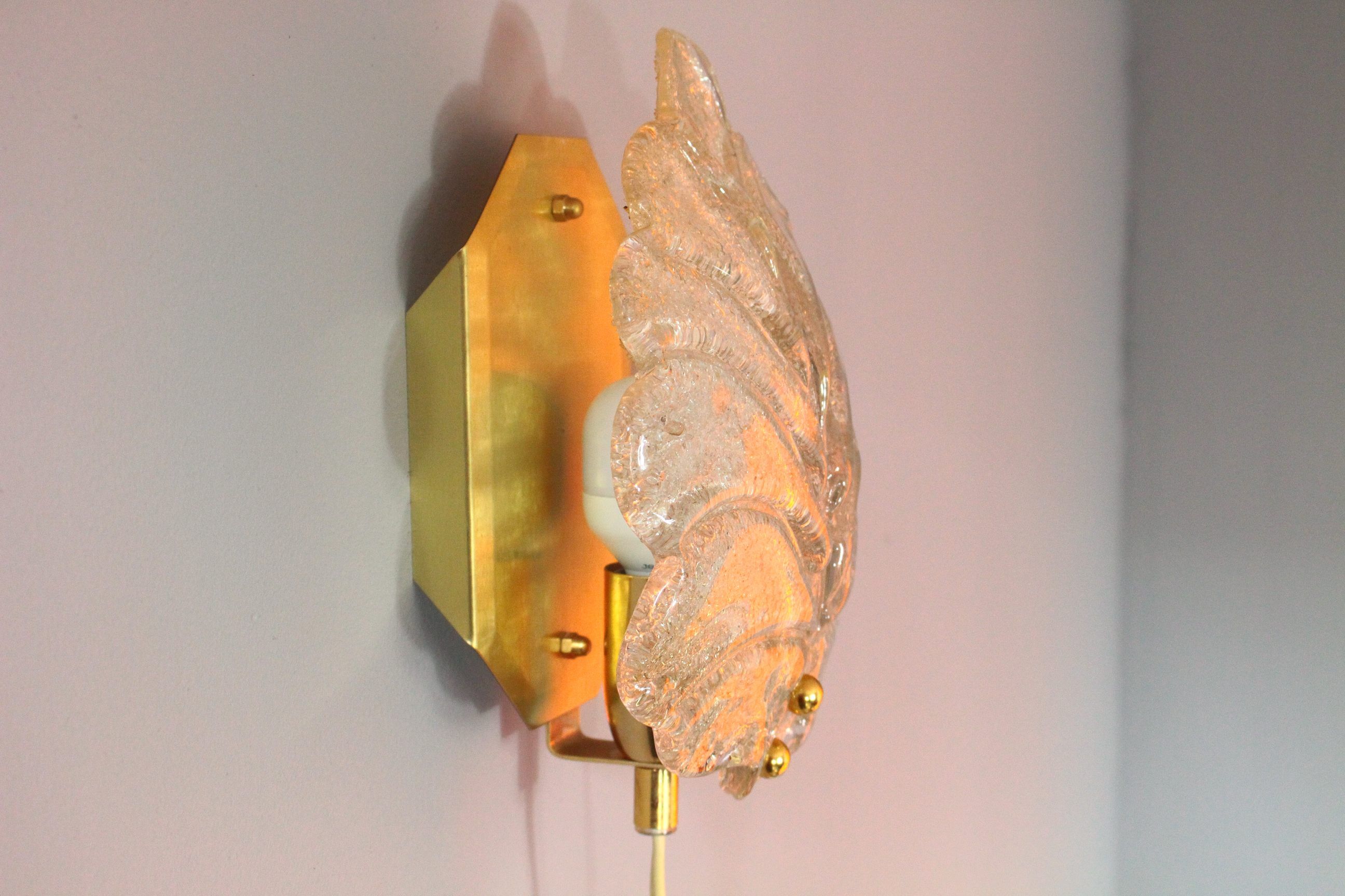 Glass wall lamp by Raf Sweden, 1970s