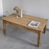 Antique low farmhouse table in beech wood