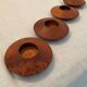 Series of 4 vintage elm magnifying glass candlesticks