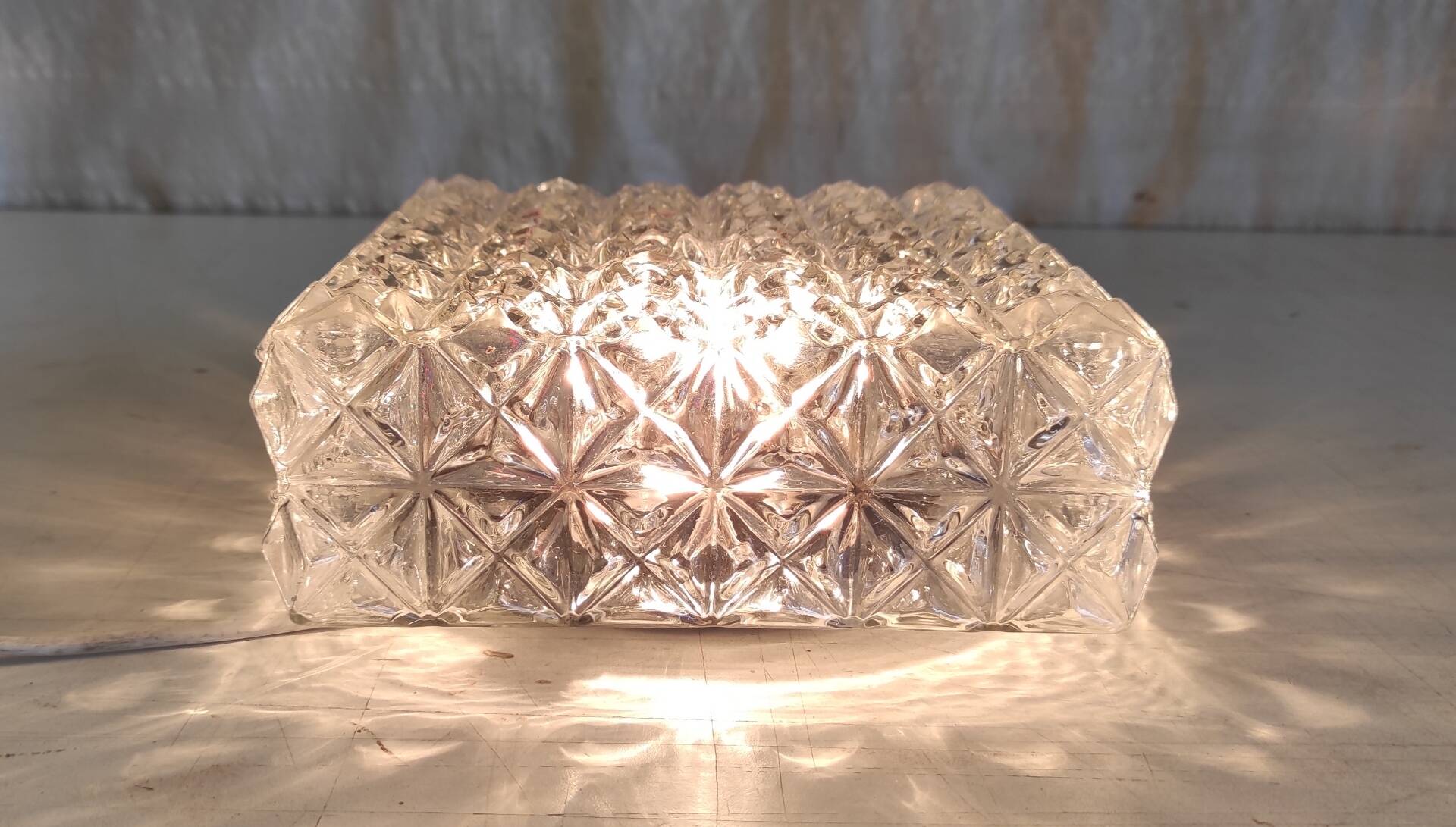 Ceiling light or wall sconce in moulded glass - mid 20th century.