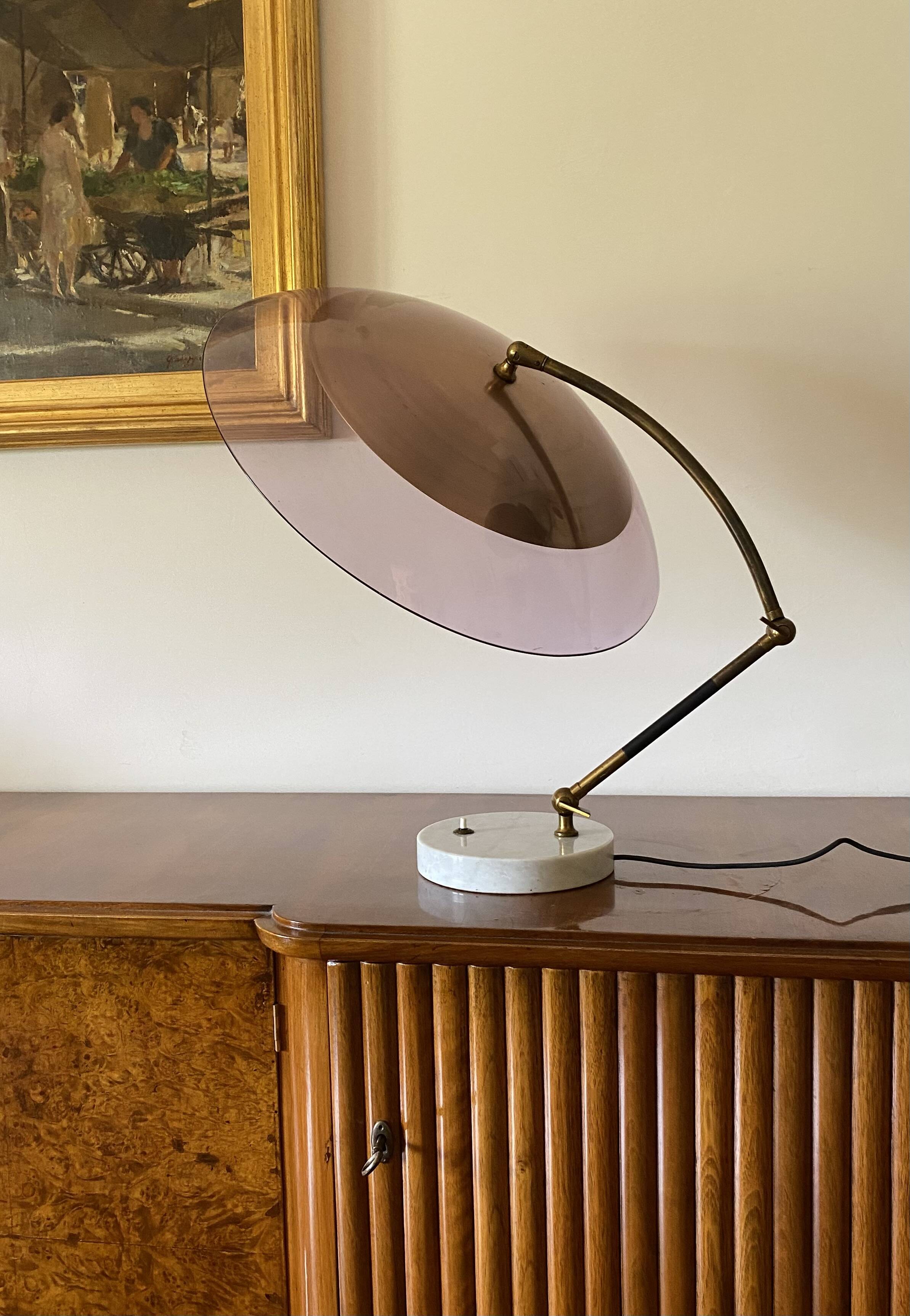 Stilux, mod. Orleans dome table lamp, Stilux Milano Italy, 1955