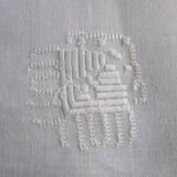 3 antique embroidered placemats and matching napkins