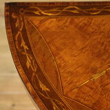 Inlaid half-moon side table in Louis XVI style