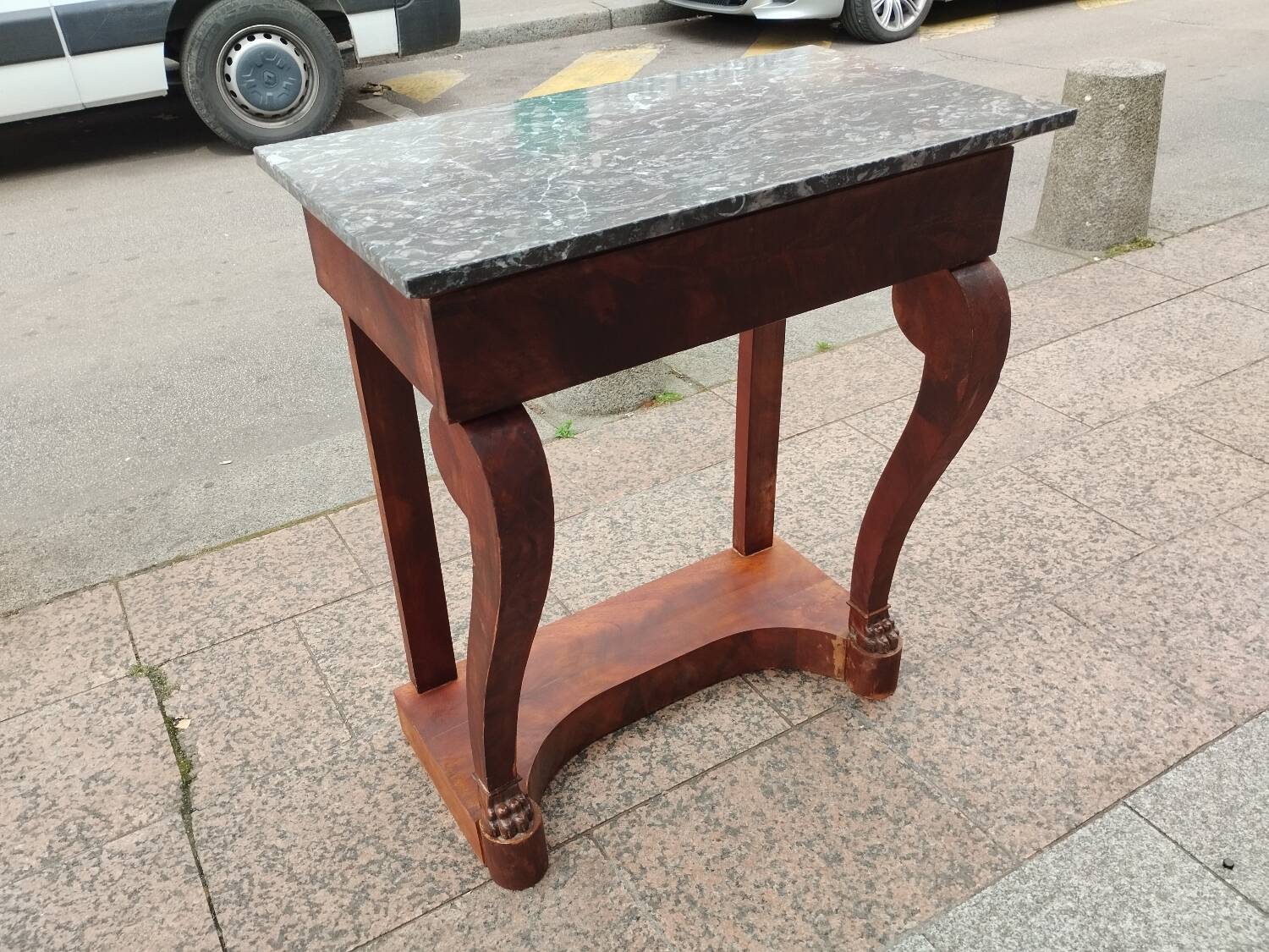 Antique Louis XVI style console with marble top