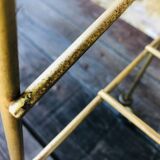 Vintage side table in brass and smoked glass, 1960