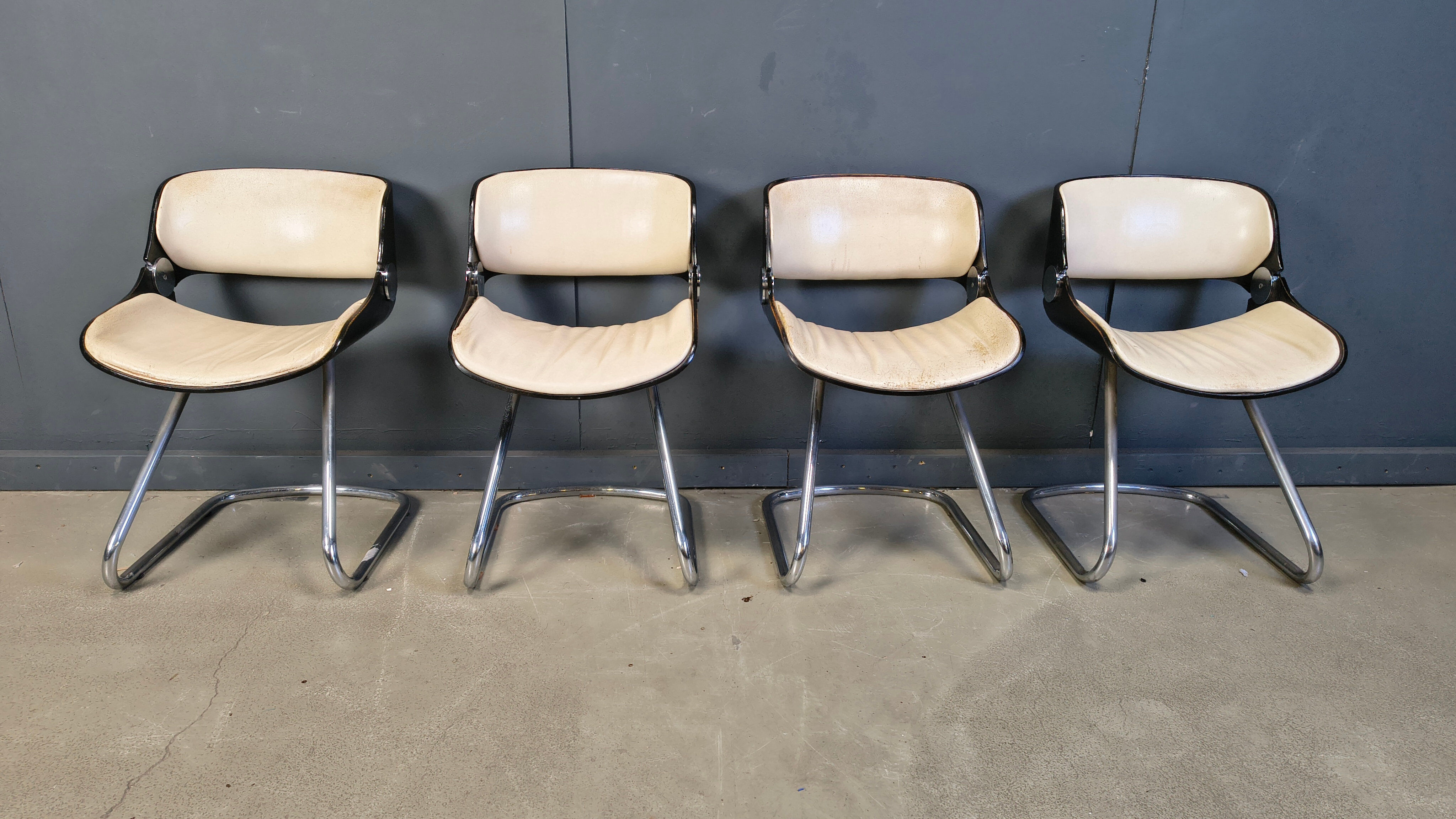 Set of Arpege dining chairs Étienne Fermigier for Baumann, 1970s