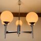 Lustre 5 globes chrome et opaline 1970