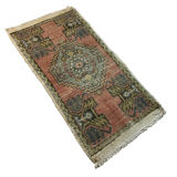 Vintage turkish pastel rug 99 x 52cm