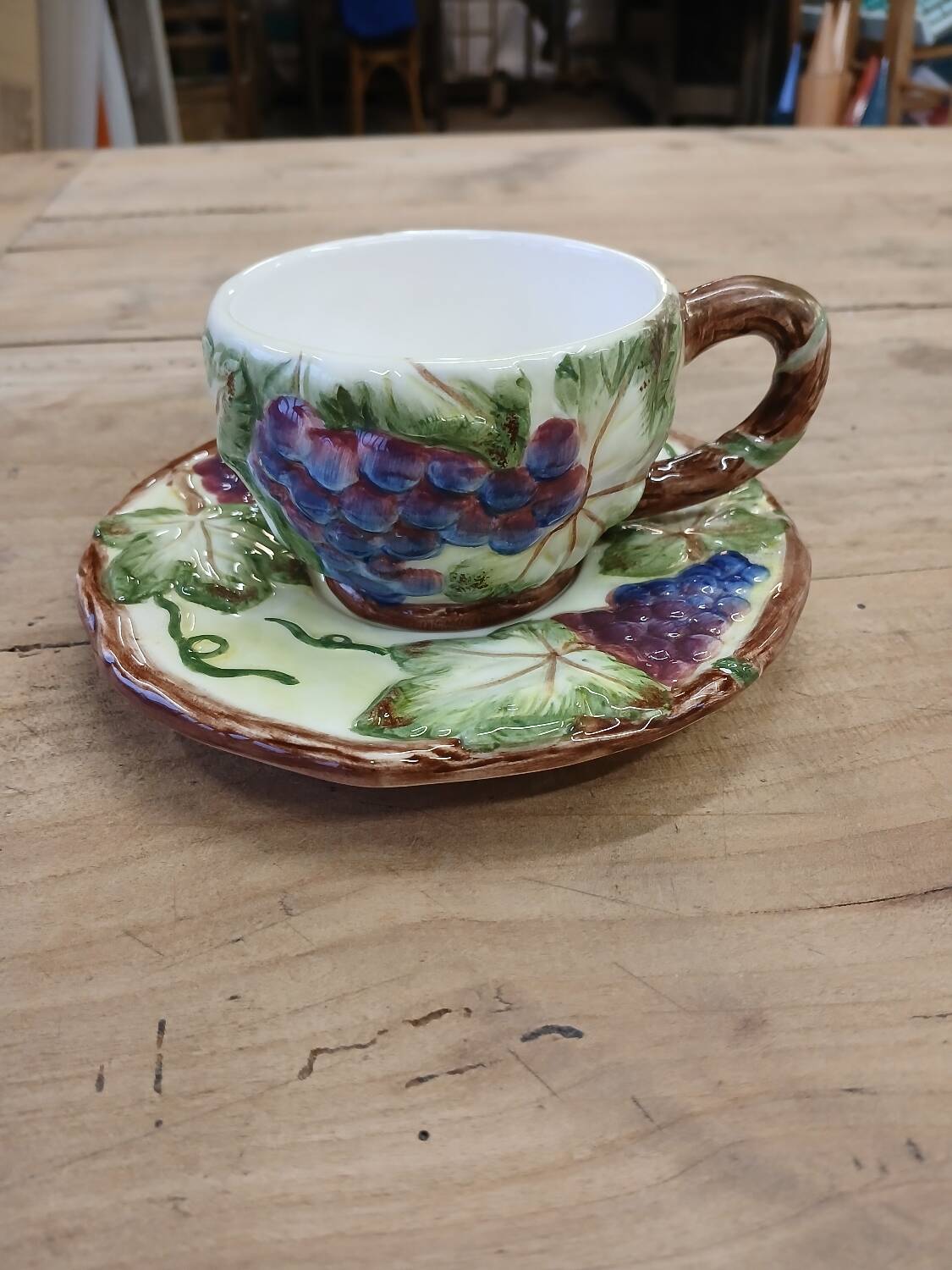 Slip cup and saucer
