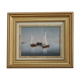 Sail Boats In The Ocean Antique Oil Painting