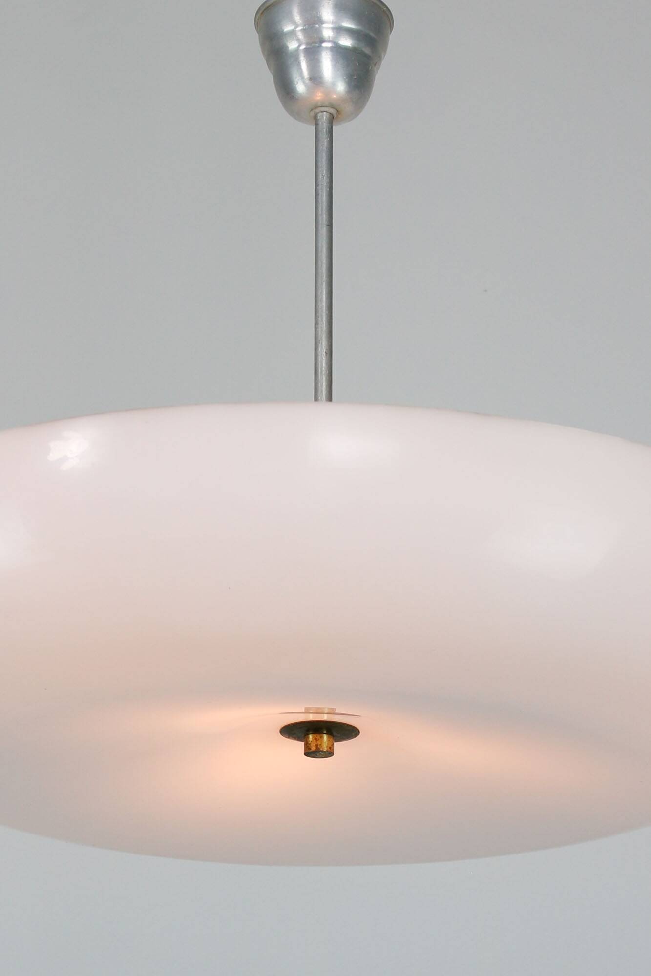 Space Age Italian Plexiglass and Brass Chandelier, 1970s