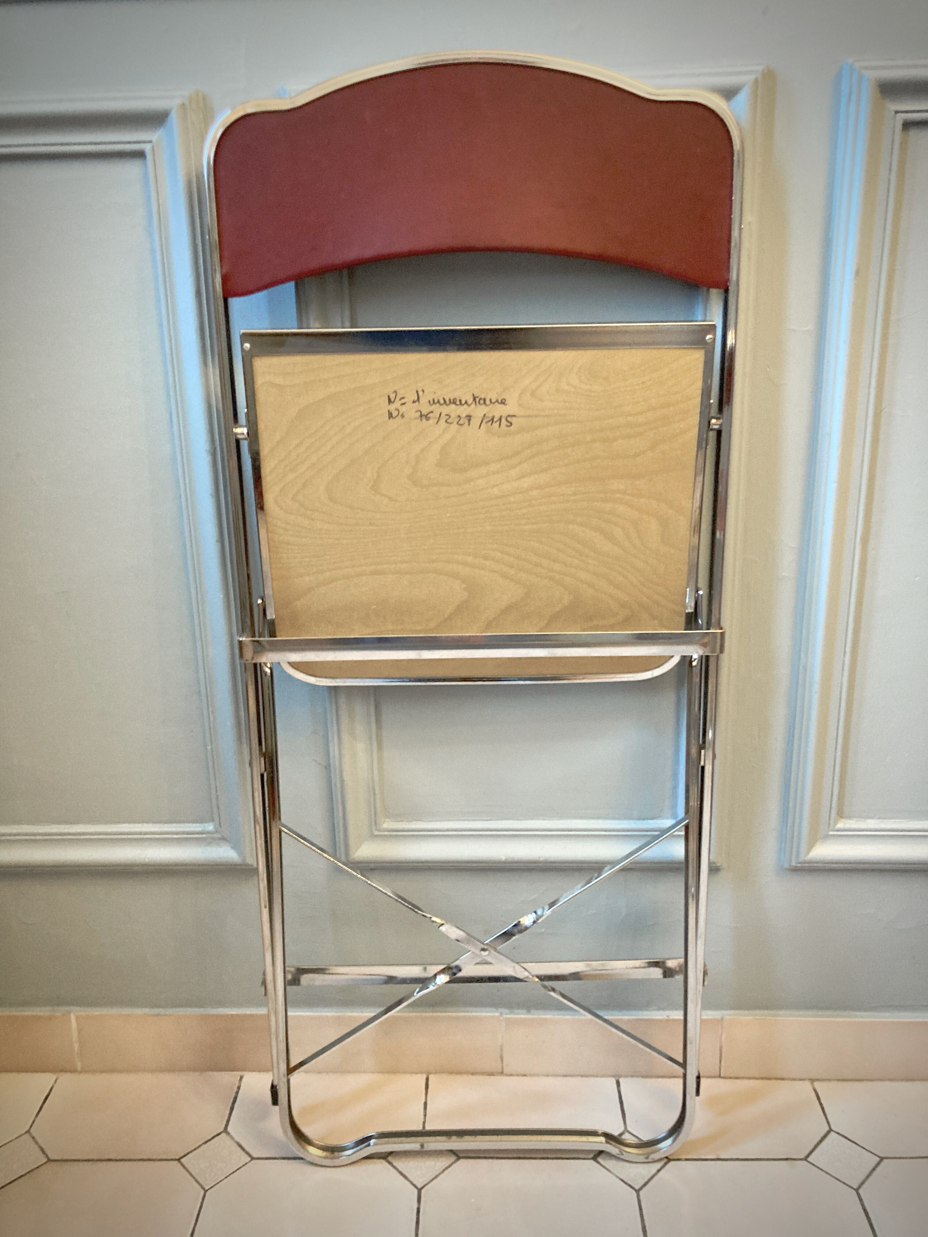 4 vintage folding chairs in chrome