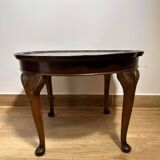Queen Anne Style Burr Walnut Round Coffee Table by Cameo (Circa 1960)