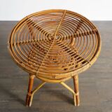 Rattan bamboo Italian table, 1950s
