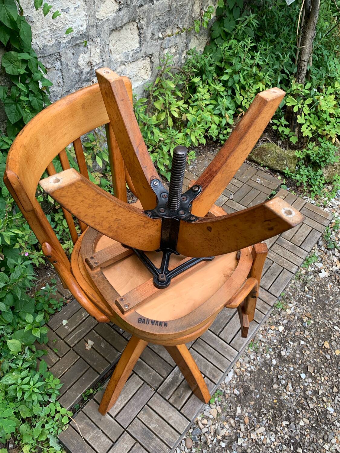 Pair of Baumann rotating screw chairs 1960