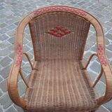 Fauteuil en rotin vintage