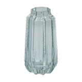 Vase en verre bleu "pattern"